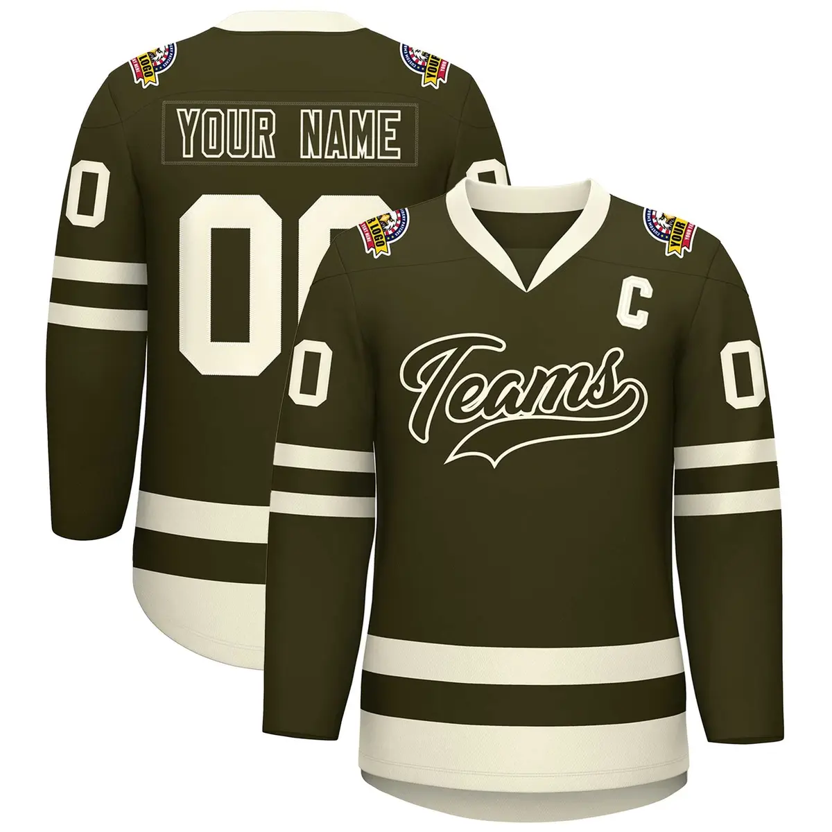 Olive Olive-Khaki Classic Hockey Jersey