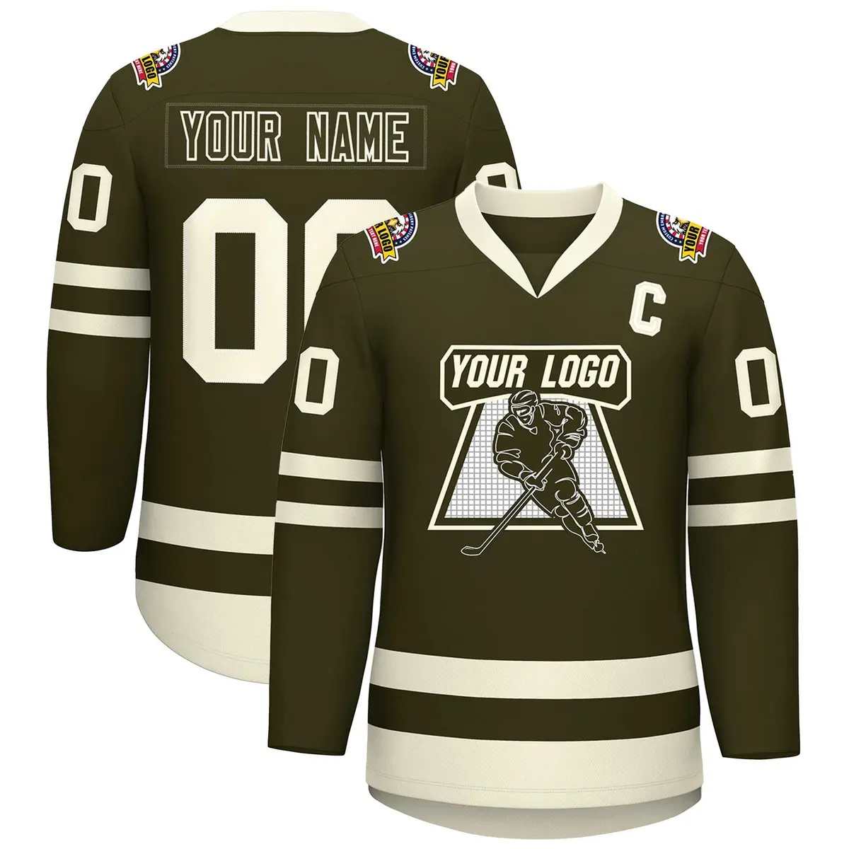 Olive Olive-Khaki Classic Hockey Jersey