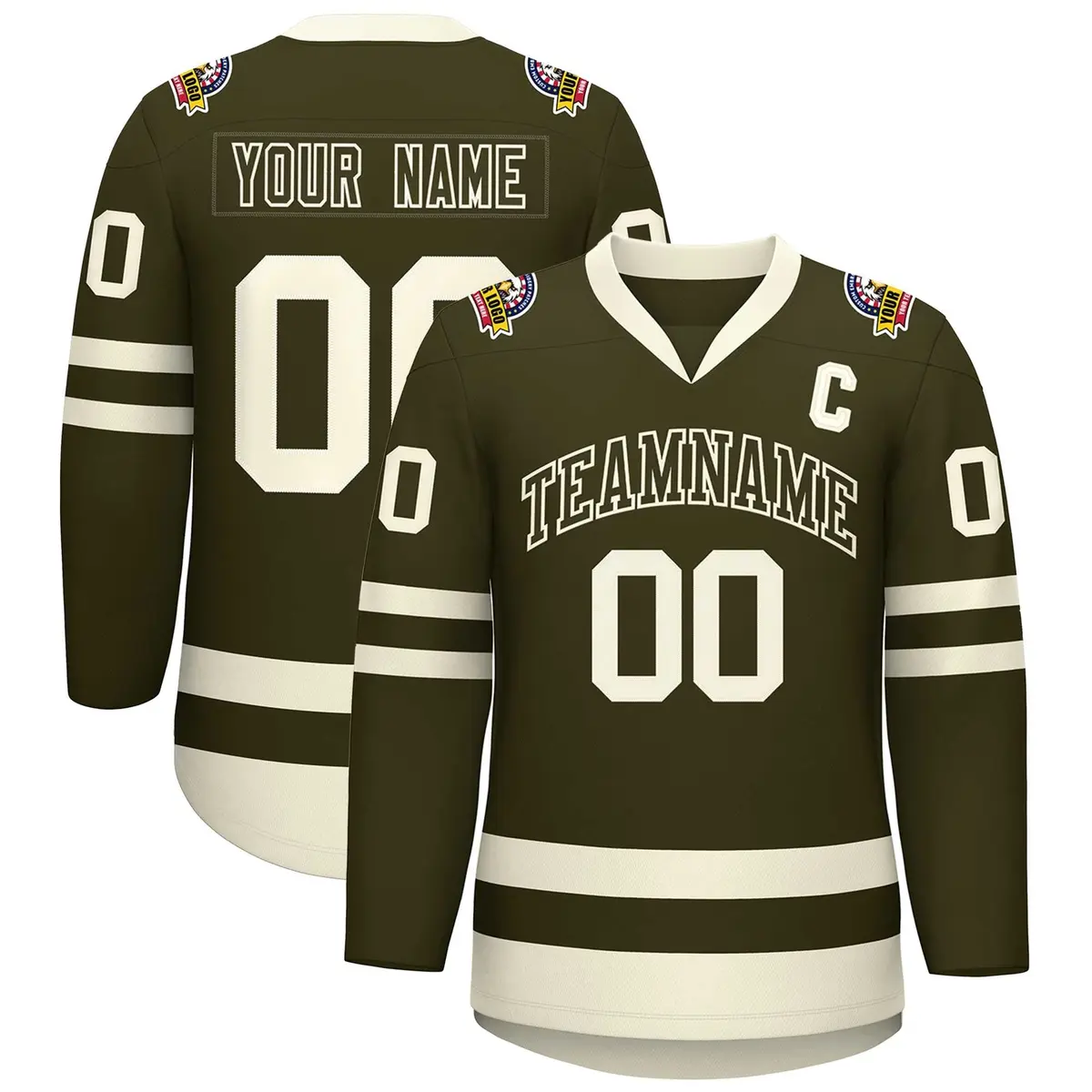 Olive Olive-Khaki Classic Hockey Jersey