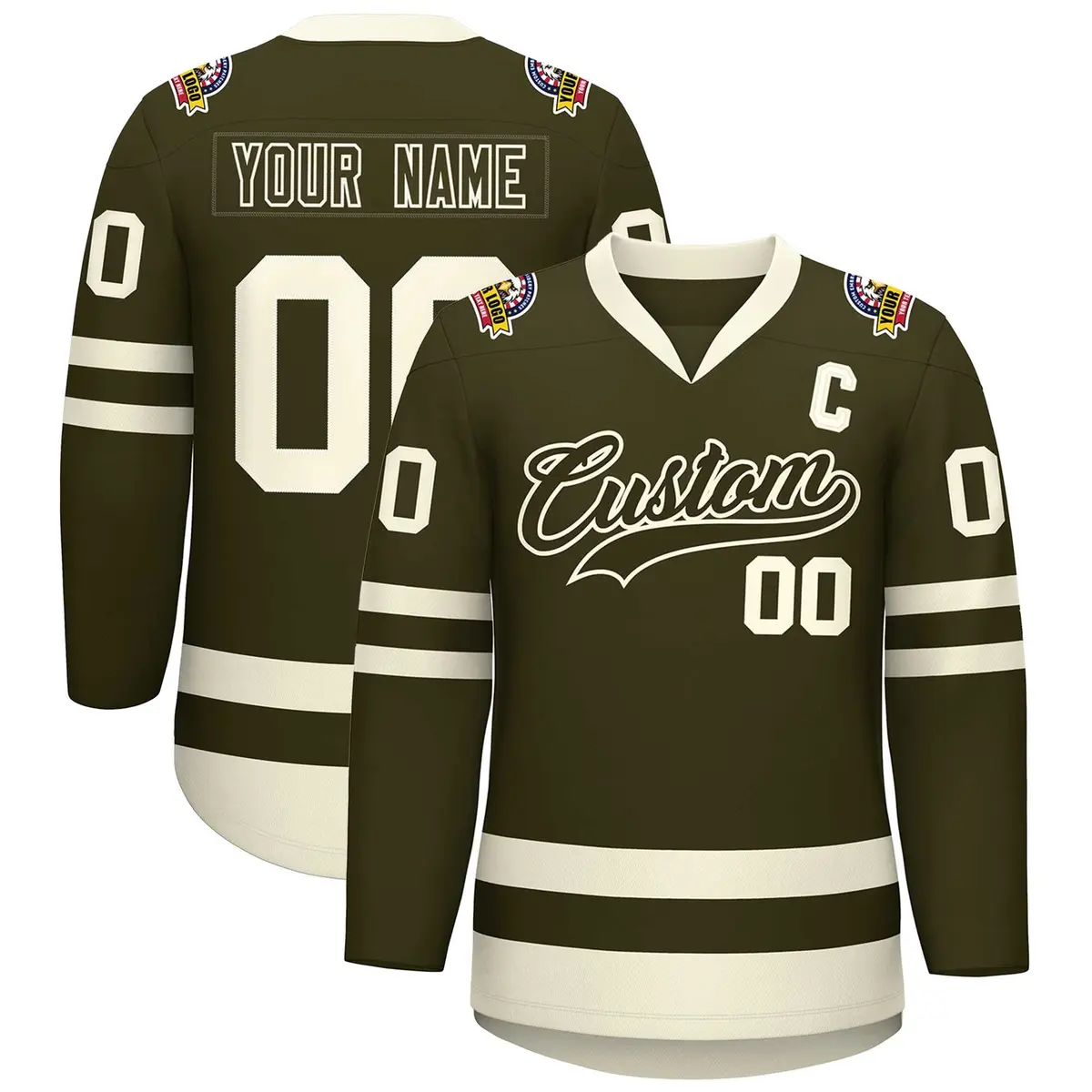 Olive Olive-Khaki Classic Hockey Jersey