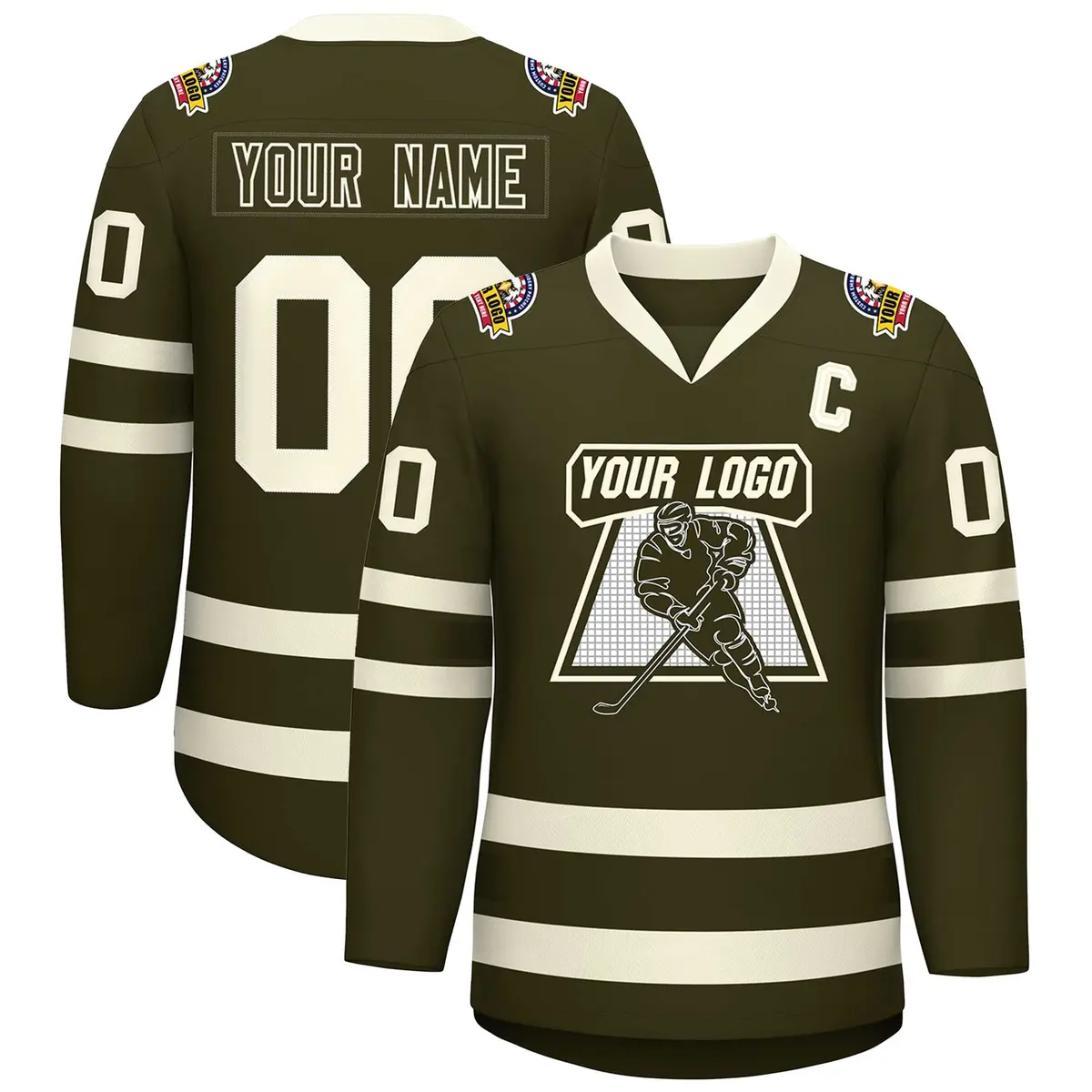 Olive Olive-Khaki Classic Hockey Jersey