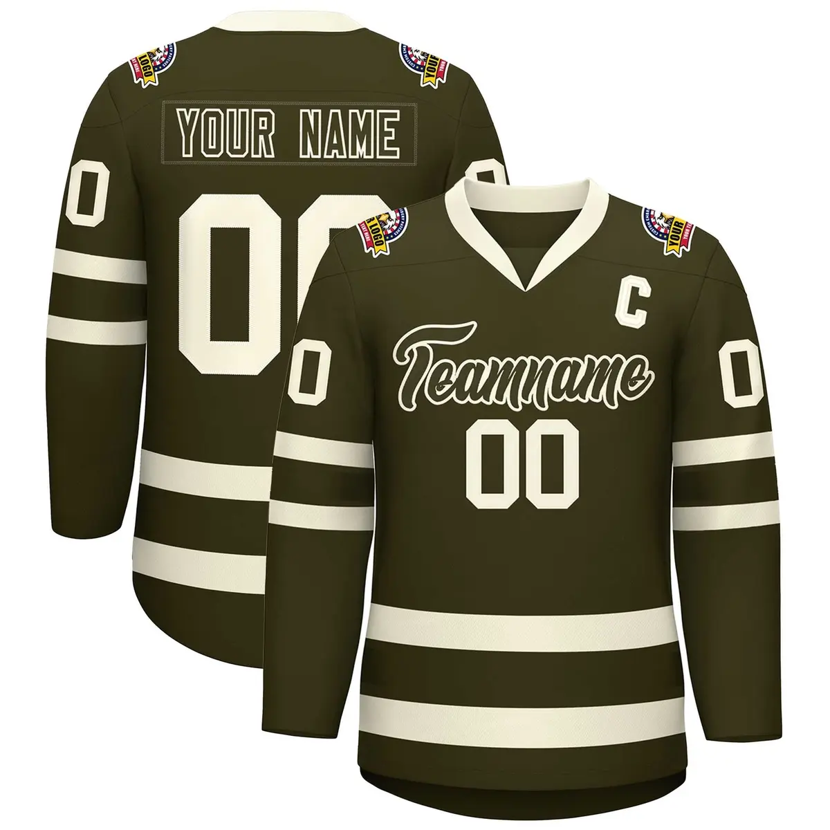 Olive Olive-Khaki Classic Hockey Jersey