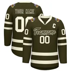 Olive Olive-Khaki Classic Hockey Jersey