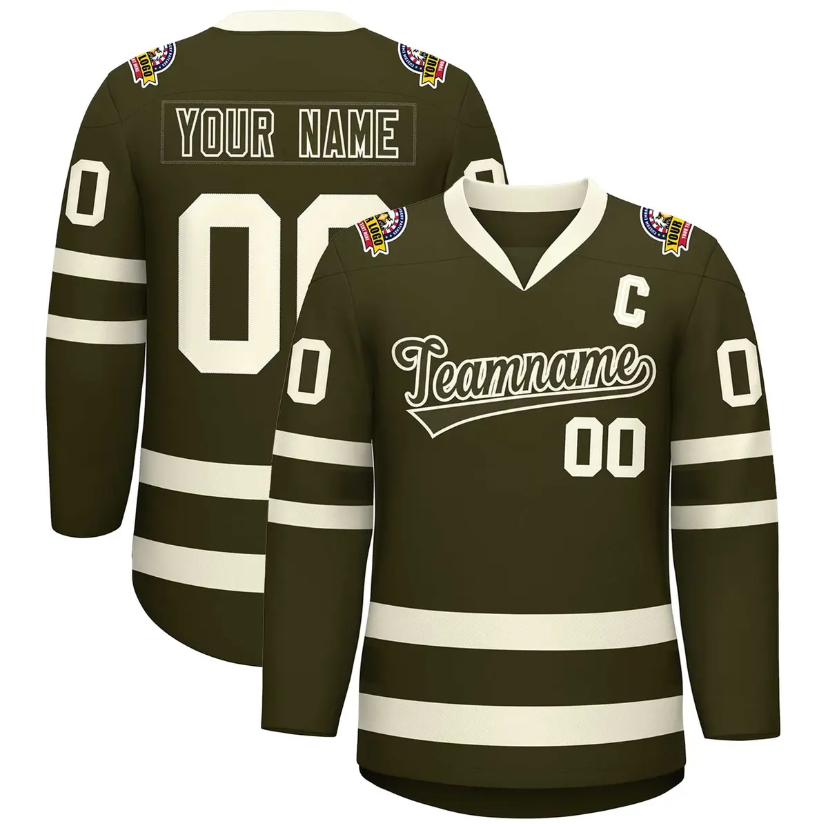 Olive Olive-Khaki Classic Hockey Jersey