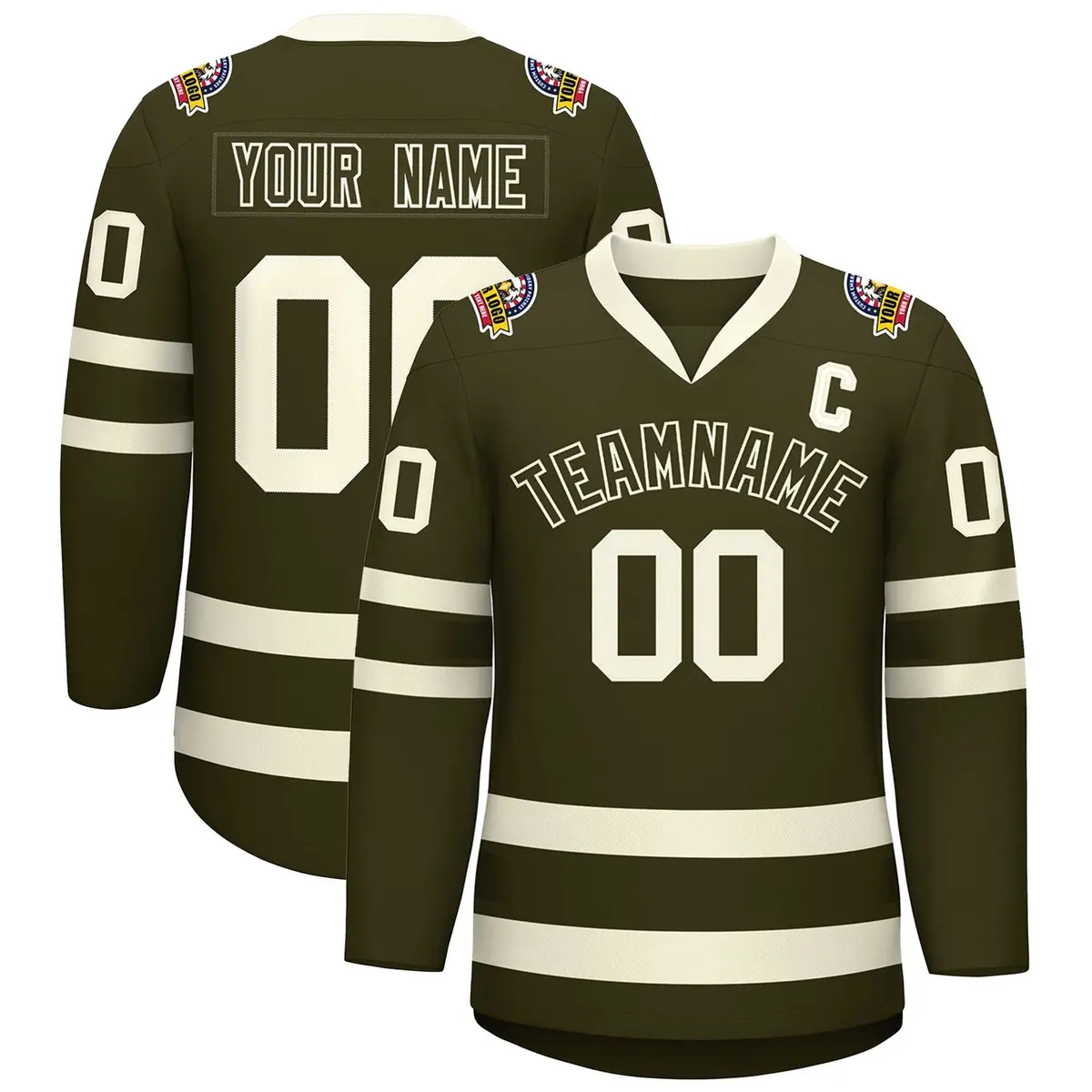 Olive Olive-Khaki Classic Hockey Jersey