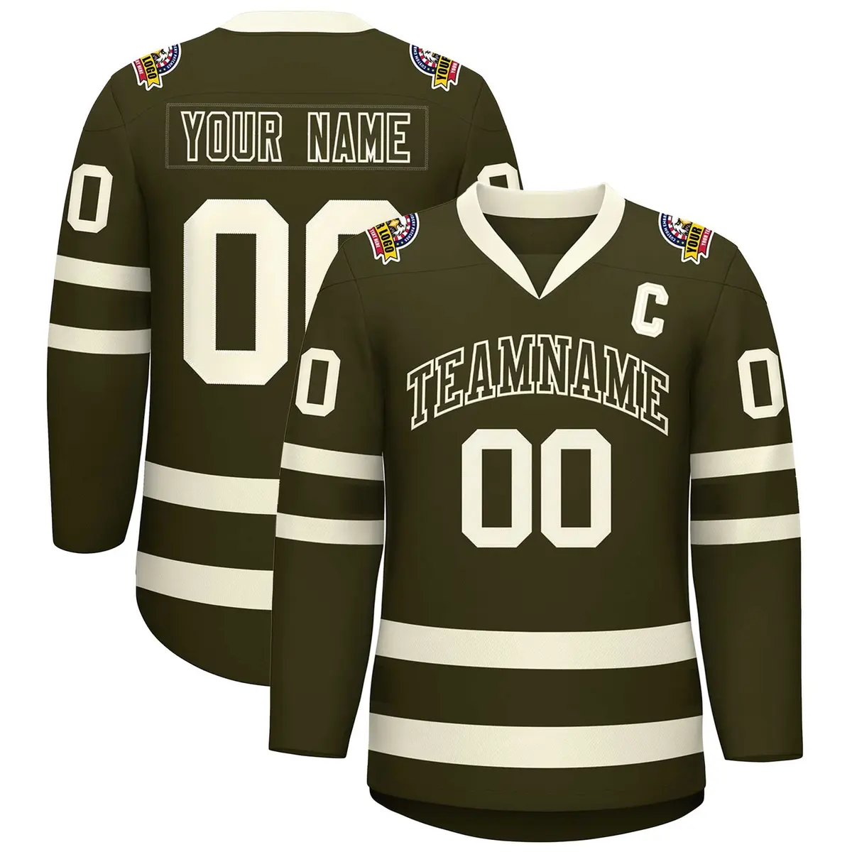 Olive Olive-Khaki Classic Hockey Jersey