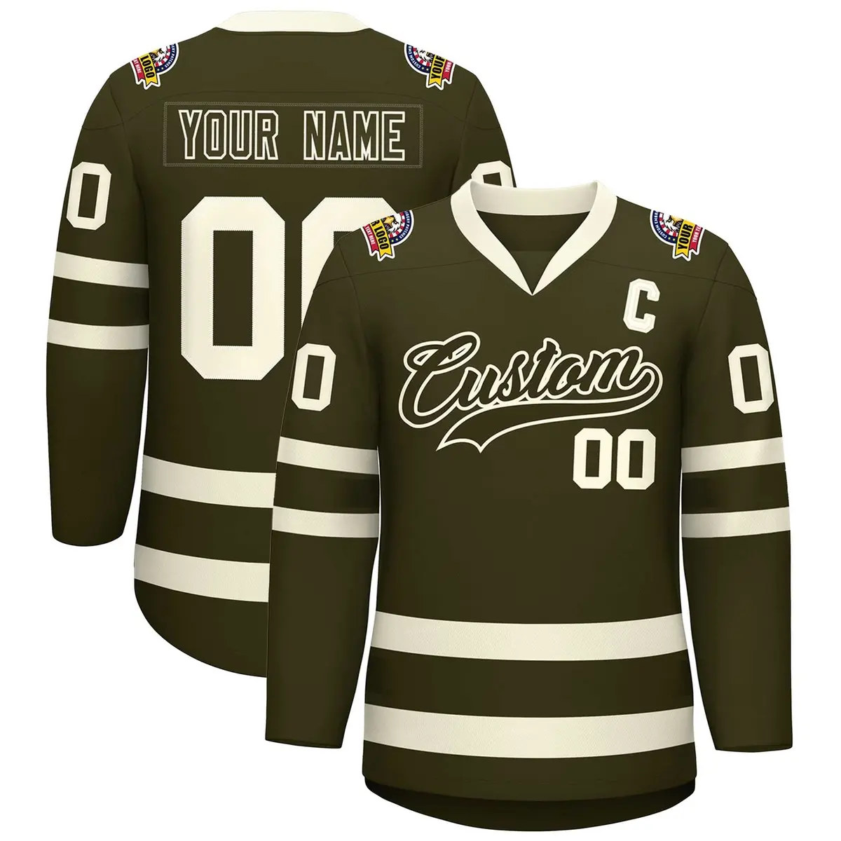Olive Olive-Khaki Classic Hockey Jersey