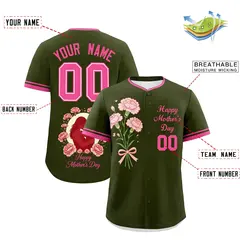 Olive Pink Mother's Day Baseball Jersey 2