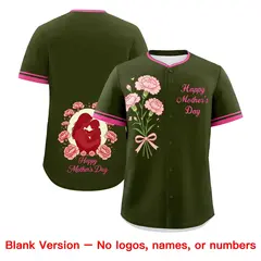 Olive Pink Mother's Day Baseball Jersey 7