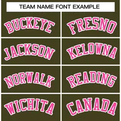 Olive Pink-White Classic Varsity Full-Snap Letterman Jacket 3