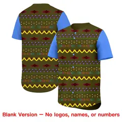 Olive Powder Blue White Mexican Style Baseball Jersey 7