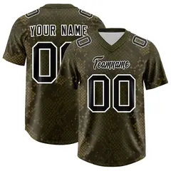 Olive Snakeskin Graffiti Pattern Authentic Football Jersey 1