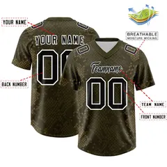 Olive Snakeskin Graffiti Pattern Authentic Football Jersey 2