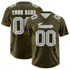 Olive Snakeskin Graffiti Pattern Authentic Football Jersey 1