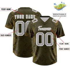Olive Snakeskin Graffiti Pattern Authentic Football Jersey 2
