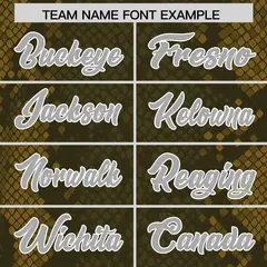 Olive Snakeskin Graffiti Pattern Authentic Football Jersey 3