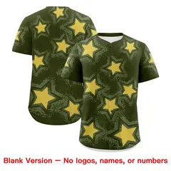 Olive Star Graffiti Baseball Jersey 9