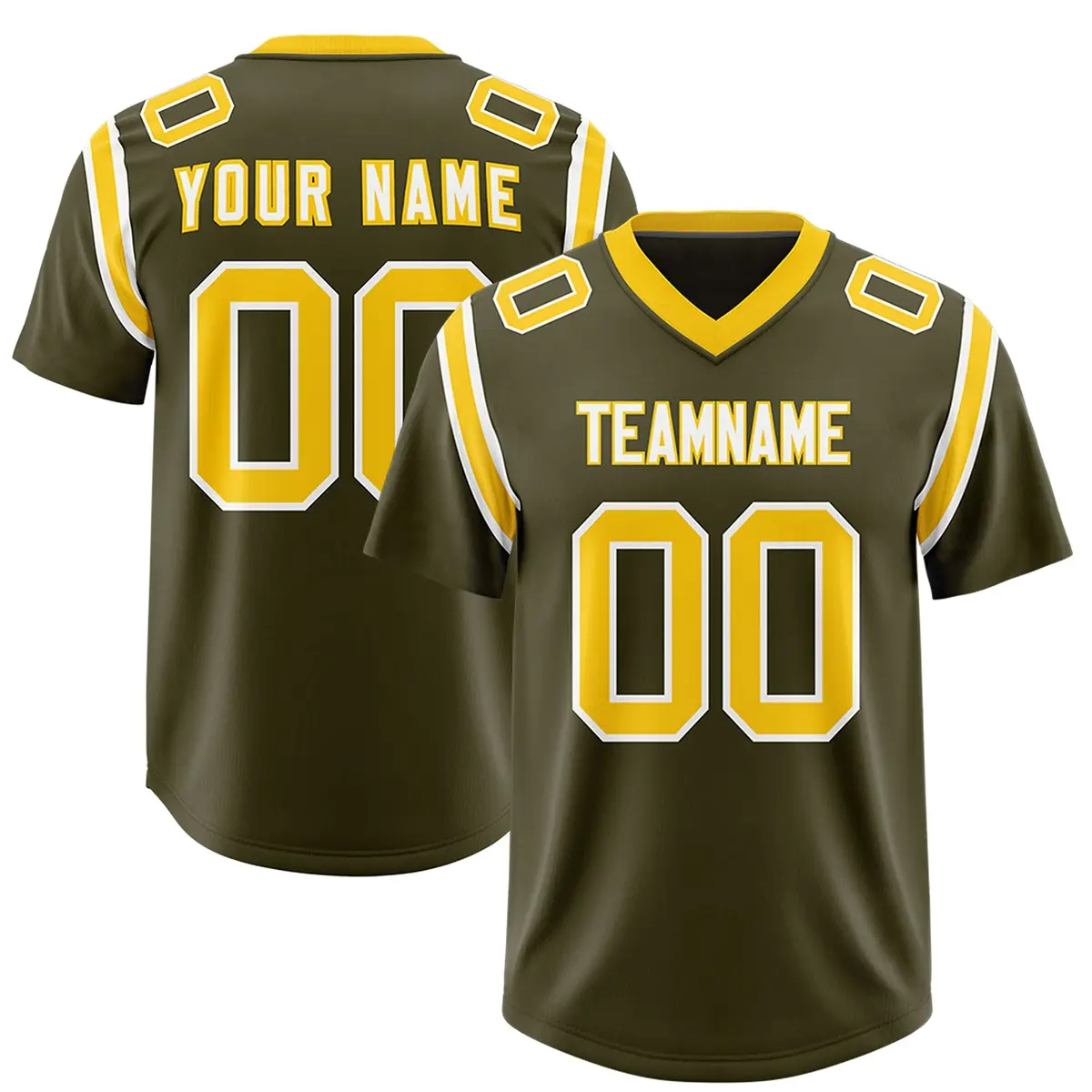 Olive Two-Tone Shoulder Cut Authentic Football Jersey