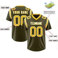 Olive Two-Tone Shoulder Cut Authentic Football Jersey 2