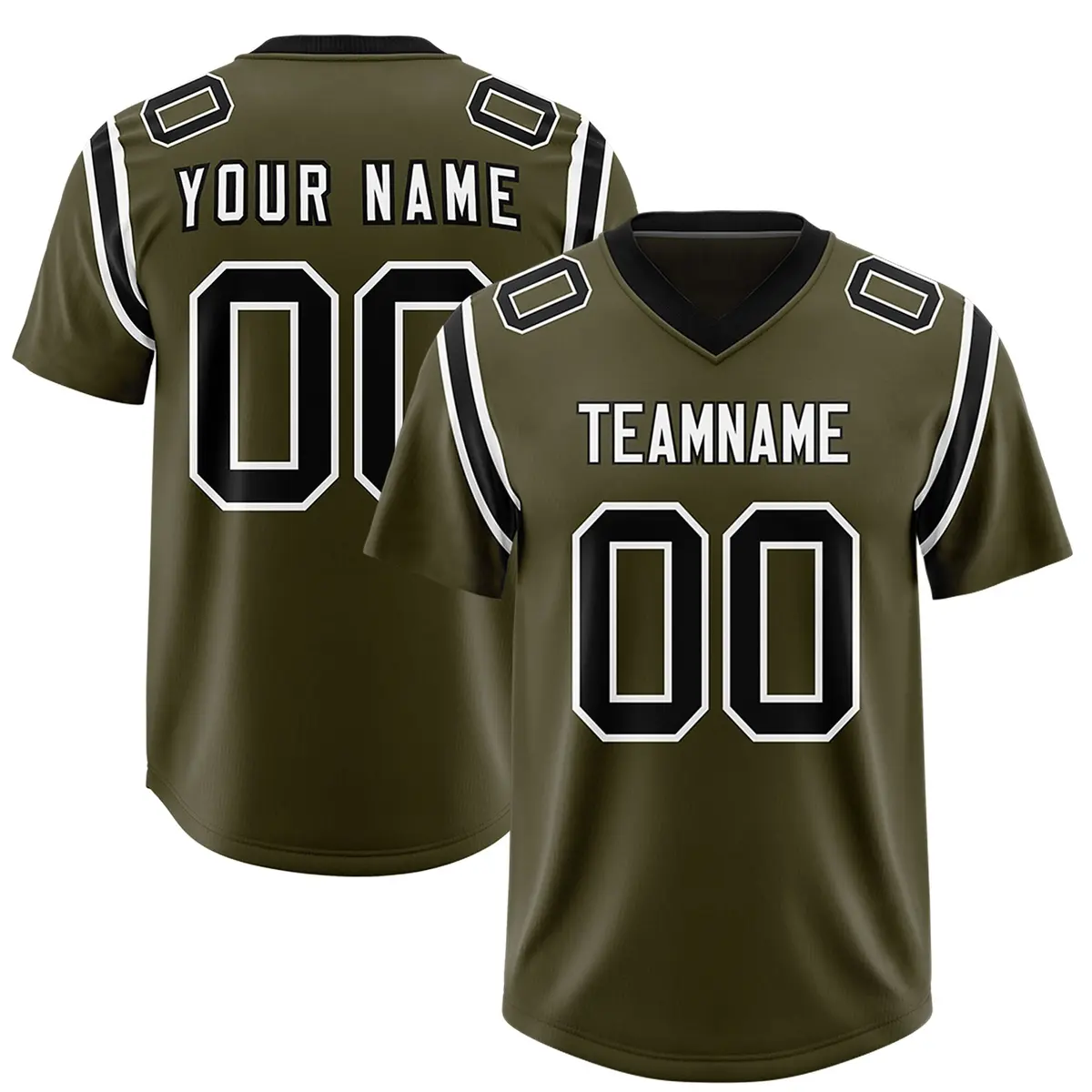 Olive Two-Tone Shoulder Cut Authentic Football Jersey