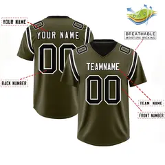 Olive Two-Tone Shoulder Cut Authentic Football Jersey 2