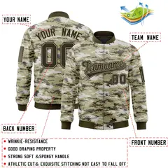 Olive Varsity Full-Zip Camo Letterman Bomber Jacket 2