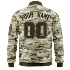 Olive Varsity Full-Zip Camo Letterman Bomber Jacket 4