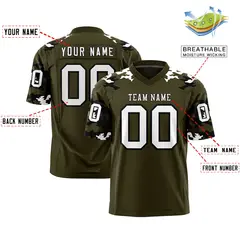 Olive White Black Camo Authentic Football Jersey 2