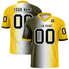 Olive White-Gold Gradient Fashion Authentic Football Jersey 1