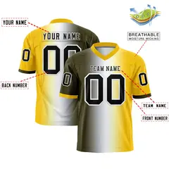 Olive White-Gold Gradient Fashion Authentic Football Jersey 2