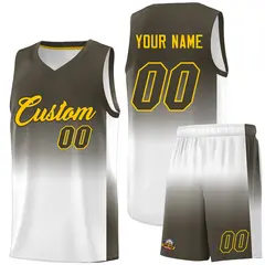 Olive White Gradient Fashion Basketball Jersey 1