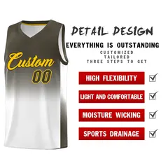 Olive White Gradient Fashion Basketball Jersey 2