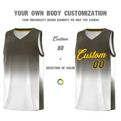 Olive White Gradient Fashion Basketball Jersey 3