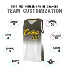 Olive White Gradient Fashion Basketball Jersey 4
