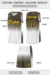 Olive White Gradient Fashion Basketball Jersey 5