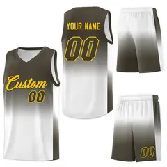 Olive White Gradient Fashion Basketball Jersey 7