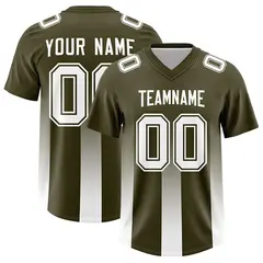 Olive White Gradient Vertical Stripe Fashion Football Jersey