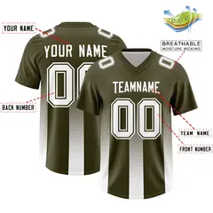 Olive White Gradient Vertical Stripe Fashion Football Jersey 2
