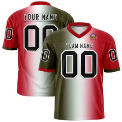 Olive White-Red Gradient Fashion Authentic Football Jersey 1