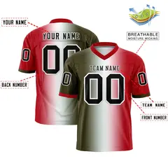 Olive White-Red Gradient Fashion Authentic Football Jersey 2