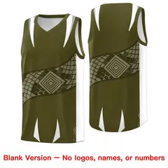 Olive White Snake Scale Venomous Fang Graffiti Basketball Jersey 6