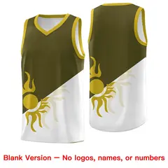 Olive White Sunburst Two Tone Athletic Basketball Jersey 2