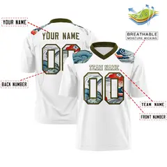 Olive White Ukiyo-e Auspicious Clouds Graffiti Football Jersey 2