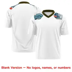 Olive White Ukiyo-e Auspicious Clouds Graffiti Football Jersey 7