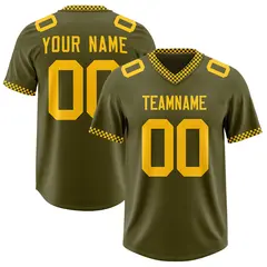 Olive Yellow Square Neckline Football Jersey 1