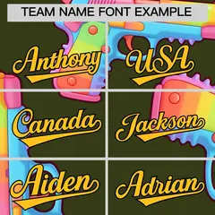 Olive Yellow Sugar-Coated Firepower Graffiti Baseball Jersey 5