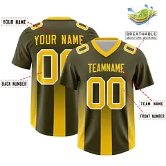 Olive Yellow Vertical Gradient Stripe Football Jersey 2