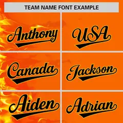 Orange 3D Flame Authentic Baseball Jersey 3