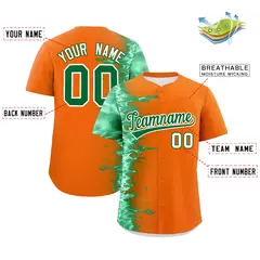 Orange 3D Flame Authentic Baseball Jersey 2