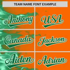 Orange 3D Flame Authentic Baseball Jersey 3